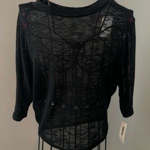 Cheryl Kids Sheer Black 3/4 Sleeve